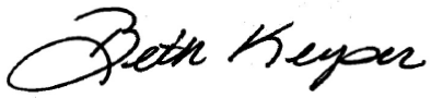 Signature of Beth Keyser